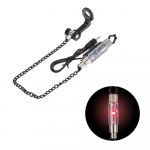 Iron Fishing Bite Alarm Chain Hanger Swinger LED valgustatud indikaator punane