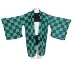 Uus Demon Slayer Cosplay Kimetsu No Yaiba Kamado Tanjirou Cosplay kaheosaline V-kaelusega ujumiskost&uuml;&uuml;m l&auml;bipaistva kimonokardiganiga M roheline