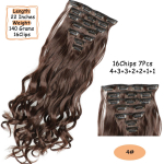 MISSQUEEN 16 klambriga 24 tolli s&uuml;nteetilised pikad lokkis juuksekarva Kuumakindlad juuksepikendusklambrid mustad pruunid blondid naised 24inches&China