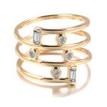 Kinel Fashion Rose Gold mitmekihiline s&otilde;rmus L&auml;ikiv tsirkoon ehted 6 roosa kuldne v&auml;rv