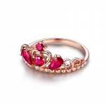 SACE GEMS Klassikaline kroonvormimine vasesulamist Mei punane tsirkoonist s&otilde;rmus Naiste ehted Pulmalubaduse peokingitus open