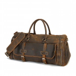 Crazy Horse Nahast isane Suurema mahutavusega retrodisain reisik&auml;ekott Duffle pagasikott Mood reisikohver kandekott Large(Max Length>50cm) pruun