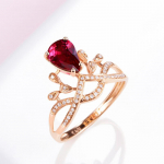 SACE GEMS Klassikaline veepiisakujuline kroon, tsirkoonist s&otilde;rmus, naiste ehted, pulmalubaduse peokink open