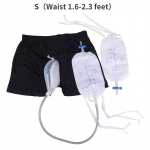 Korduvkasutatav meessoost uriinikott uriinikott silikoonuriini lehtri uriinihoidja koguja kateetriga meestele h&uuml;gieeniks (Juhuslik kohaletoimetamine) S（Waist 1.6-2.3 feet）