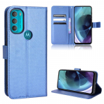 Diamond Grain Magnet-nahast klapitav telefoni&uuml;mbris Moto G22 G52 G200 G51 G41 G31 G71 G50 G60S G100 G30 G20 G10 Power Wallet kaardihoidja kate Fundas For Moto G60 sinine