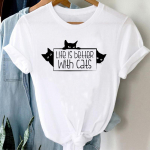 Kassin&auml;gu Naljakas loomade multikas Naiste prinditud T-s&auml;rk Suvine mood T-s&auml;rk L&uuml;hikeste varrukatega Naiste riided Vabaaja graafiline T-s&auml;rk S