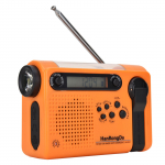 HanRongDa kaasaskantav v&auml;litingimustes avariiraadio AM FM SW raadio p&auml;ikeseenergial t&ouml;&ouml;tav k&auml;siv&auml;nt LED-taskulampiga 2000 mAh aku SOS-alarm oranž