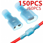 150 tk / 60 tk. labidaga pressimispistikud nailonist t&auml;ielikult isoleeritud elektrijuhtme kaabli pressimisklemmide komplekt 60PCS sinine
