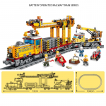 1270tk City MOC tehniline elektriline kaubarong ehitusplokid aku j&otilde;ul raudteer&ouml;&ouml;bastee komplekt klotsid m&auml;nguasjad lastele