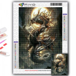 DIY 5D teemantmaalimine Hiina draakoni ristpiste komplekt t&auml;ispuurtikandiga mosaiikkunst Pilt kividest kingitus Full Round 20X30CM