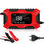 E-FAST autoakulaadijad 12V/6A t&auml;isautomaatsed akulaadijate hooldaja 3-astmeline kaasaskantav EU Plug punane