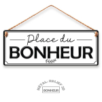 Les Tr&eacute;sors De Lily [R5064] - Metallist tahvel 'Place du Bonheur' valge - 40x15 cm valge