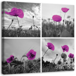 L&otilde;uendiprindiga Poppies Purple Set 30x30 lilla