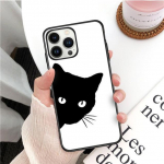 Black Cat telefoni&uuml;mbris iPhone'ile 14 13 12 11 Pro Max Xs Xr X 8 7 Plus Se mobiiltelefoni &uuml;mbrised Funda Cell iPhone 11