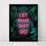 Let that Shit Go Tsiteeri Vannitoakunst naiste maalimiseks Seinapilt Naljakas vannitoam&auml;rk L&otilde;uendiprindid ja plakatid Vannitoa sisustus A4 21x30cm No Frame