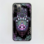 Mobiiltelefoni kate iPhone 14 12 Mini 11 Pro X Xs Max Xr 8 7 6 6s Plus Must Tpu Fundas Capa Hamsa K&auml;e Amulett Psychedelic Art For iPhone 7 8 Plus