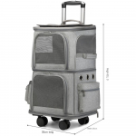 Lemmiklooma kahekihiline k&auml;ru kott Universaalne ratastega lemmikloomak&auml;ru kassi kott kokkupandav lemmikloomak&auml;ru kott hall