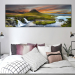 Loodus Island Roheline muru kosk L&otilde;uend Maali P&otilde;hjamaade maastik Plakatid ja tr&uuml;kised Seinakunstipildid Kodukaunistus Ilma raamita 20*40cm