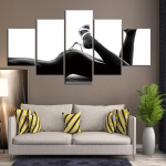 5 paneeli L&otilde;uendiprindid Alasti naise keha maalimine seksikas kunst Seinakunst HD Prindi pilt elutuppa Sein must valge 20x35cm*2  20x45cm*2  20x55cm*1