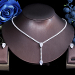 CMM Water Drop Cubic tsircon Naiste &otilde;htupeo kost&uuml;&uuml;mide kaelakee ja k&otilde;rvar&otilde;ngad pulma ehete komplektid pruutidele h&otilde;be