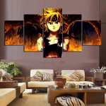 L&otilde;uendimaalingud Kodukaunistused HD Seitse surmapattu Anime 5 paneeliga Meliodas Dragon's Sin Of Wrath Modulaarsete piltide plakat 20x35cm*2 20x45cm*2 20x55cm*1