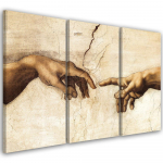 Kolmeosalise pildiga l&otilde;uenditr&uuml;kk Aadama loomine 60x40 beež