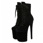 20cm Naiste &otilde;hukesed kontsad Poolsaapad Platvormid Kingad &Ouml;&ouml;klubi Cosplay Suede Candy V&auml;rvipumbad 35