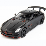 1:32 skaalaga Benz SLS AMG mudelauto, survevalatud tsingisulamist tagasit&otilde;mmatav heli ja valgusega m&auml;nguauto lastele poisile t&uuml;drukule 1/32-15x7.3x4.3cm must