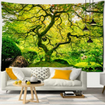 Ilus loodusmetsa tr&uuml;kitud suur seinavaip 230x180cm