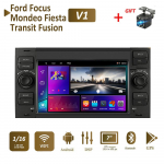 Android autoraadio multimeediumipleier Stereo 2 DIN for Ford Focus 2007 Mondeo S-max C MAX Kuga Galaxy Fiesta Transit Fusion Navi BT GPS Wifi 1+16GB must