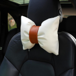 Loominguline lipsus&otilde;lmega PU-nahast autoistmepadi roosa/valge/must auto peatoe kaelapadi puuvillane mugavuspadi autosalongile 25x22cm Headrest white