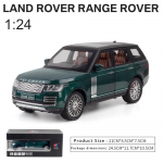 1:24 skaala Land Rover Range Rover linnamaasturi automudel, heli ja valguse simulatsioon, tagasit&otilde;mmatav sulamautode kollektsioon, kaunistused poistele m&auml;nguautode kingitused 1/24-21x9.8x7.5cm roheline