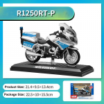 1:12 skaala R1250RT-P politseimootorratta mudel, metallist metallist v&otilde;idus&otilde;idumootorratta mudel, simulatsiooniheli ja kerge laste m&auml;nguasja kingitus 1/12- 18x11.5cm h&otilde;be