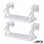 1/2tk Creative Vannitoa riiulid Armsad valged riiulid Riiul Isekleepuv vannitoakosmeetika riiulid 1pc valge