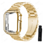 Metallist rihm + TPU &uuml;mbris Apple Watchi rihma jaoks 44/40/45/41mm 42mm 38mm roostevabast terasest randmepael IWatch Series 765432SE 8 Ultra 49mm kaitse&uuml;mbrisele iwatch 7 8 45mm