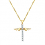 Angel Wings Cross ripats kaelakeed naistele Esteetiline Korea mood kullav&auml;rvi CZ Choker keti kaela aksessuaarid Ehted N229