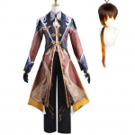 M&auml;ng Zhongli Cosplay kost&uuml;&uuml;mid Anime riided Cosplay vormir&otilde;ivad Zhongli riided Halloweeni peokost&uuml;&uuml;mid meestele L-(Costume+Wig)