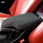LHD Suede Leather red&blue line Car Accessories Center Control Armrest Box Cover Trim For BMW 3 Series F30 2013 - 2016 2017