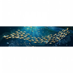 Kaasaegne Sinine meri Kuldne kala Seinamaalingud, mis on tr&uuml;kitud l&otilde;uendile Dekoratiivsed plakatid Pildid elutoa kodu kaunistamiseks 20x40cm no frame prantsuse sinine v&auml;rv