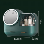 Kosmeetikatoodete hoiukarp Tolmukindel integreeritud peegliga lauaarvuti Suure mahutavusega nahahooldustooted tualettlaud riiul meigikarp