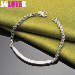 925 Sterling h&otilde;be 4mm karbikett k&auml;ev&otilde;ru ehted 20cm