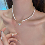 RUI RUI YU temperament naturaalne magevee erikujuline p&auml;rlikee P&auml;rlmutrist armastuse ripats rangluu kett Kerge luksuslik Niche Choker kaelakee h&otilde;be