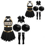 Lapsed, t&uuml;drukud, cheerleading r&otilde;ivad, kirjatr&uuml;kk, varrukateta tantsukleit, peakatted, lilled, triibulised sokid 9-10 Years must/valge