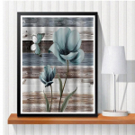 5D DIY Teemantmaalimine Hallid lilled Ristpistes Kit Mosaiik Teemanttikandid Roos T&auml;is&uuml;mar ruudukujuline puur Kodukaunistus Round 30x40cm