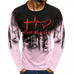 Faith Hope Love Painting 3D Prindiga Meeste pikkade varrukatega T-s&auml;rk Kevad s&uuml;gis Jeesuse S&uuml;da O-kaelusega Pullover Mood Street Tops Asian size S