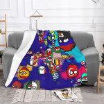 Countryball Tekid Flanell Kevad S&uuml;gis Multifunktsionaalne &Uuml;lipehme Visketekk Voodi Auto jaoks Tekk 75x100cm 30x40in blue
