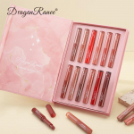 Dragon Ranee Komplektikarp 12 v&auml;rviline huulepulk Seksikas punane huulepulk huulepulk Pumpkin Matte Matte Color Dirty Orange Gift Box 10pcs