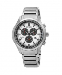 Citizen Eco-Drive Chronograph Super Titanium White sihverplaadiga AT2530-85A 100M meeste k&auml;ekell valge