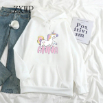 Kawaii Hoodie WoUnisex Armsad &Uuml;kssarviku Multikad Poni T&uuml;drukute Pusad Suurem&otilde;&otilde;tmelised pikkade varrukatega dressipluus Harajuku tr&uuml;kitud naiste riided L