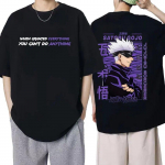 Harajuku Anime Jujutsu Kaisen T-s&auml;rk Jaapani Unisexga Satoru Gojo Graafiline T-s&auml;rk Unisexi puuvillased &uuml;lisuured T-s&auml;rgid Unisex t&auml;navar&otilde;ivad L